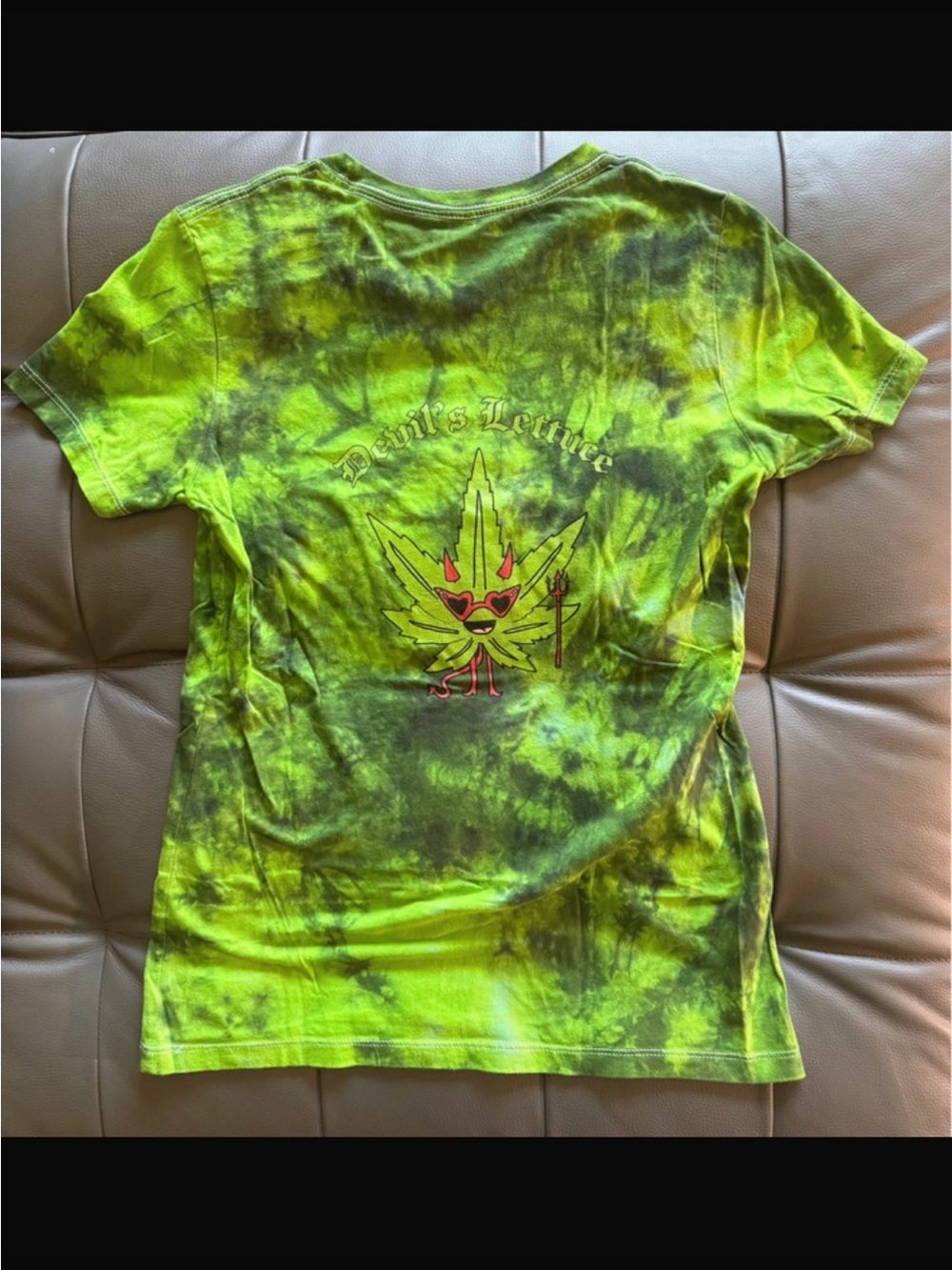 Valfre devils lettuce Neon Green Tie-Dye Short Sleeve Tee small/medium